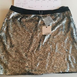 Ladakh Sequin Mini Skirt Silver Size L.
